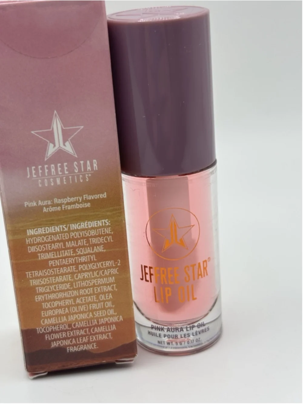 Jeffree Star Pink Aura Lip Oil 0.17 oz 5g Raspberry Flavored New in Box